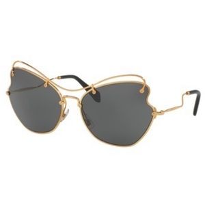 Muy Miu Butterfly Sunglasses 65mm Gold Black 65017